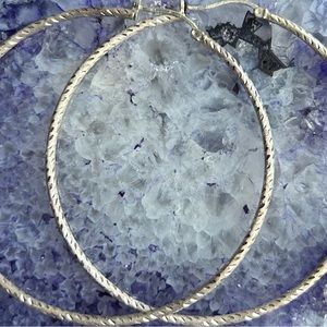 Large 2 1/2” Silver Hoops